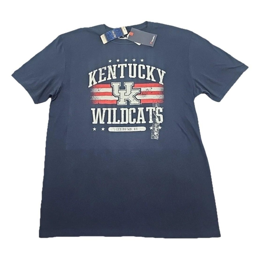Kentucky Wildcats Tshirt Sz L Patriotic Flag Stars & Stripes UK America 4th July